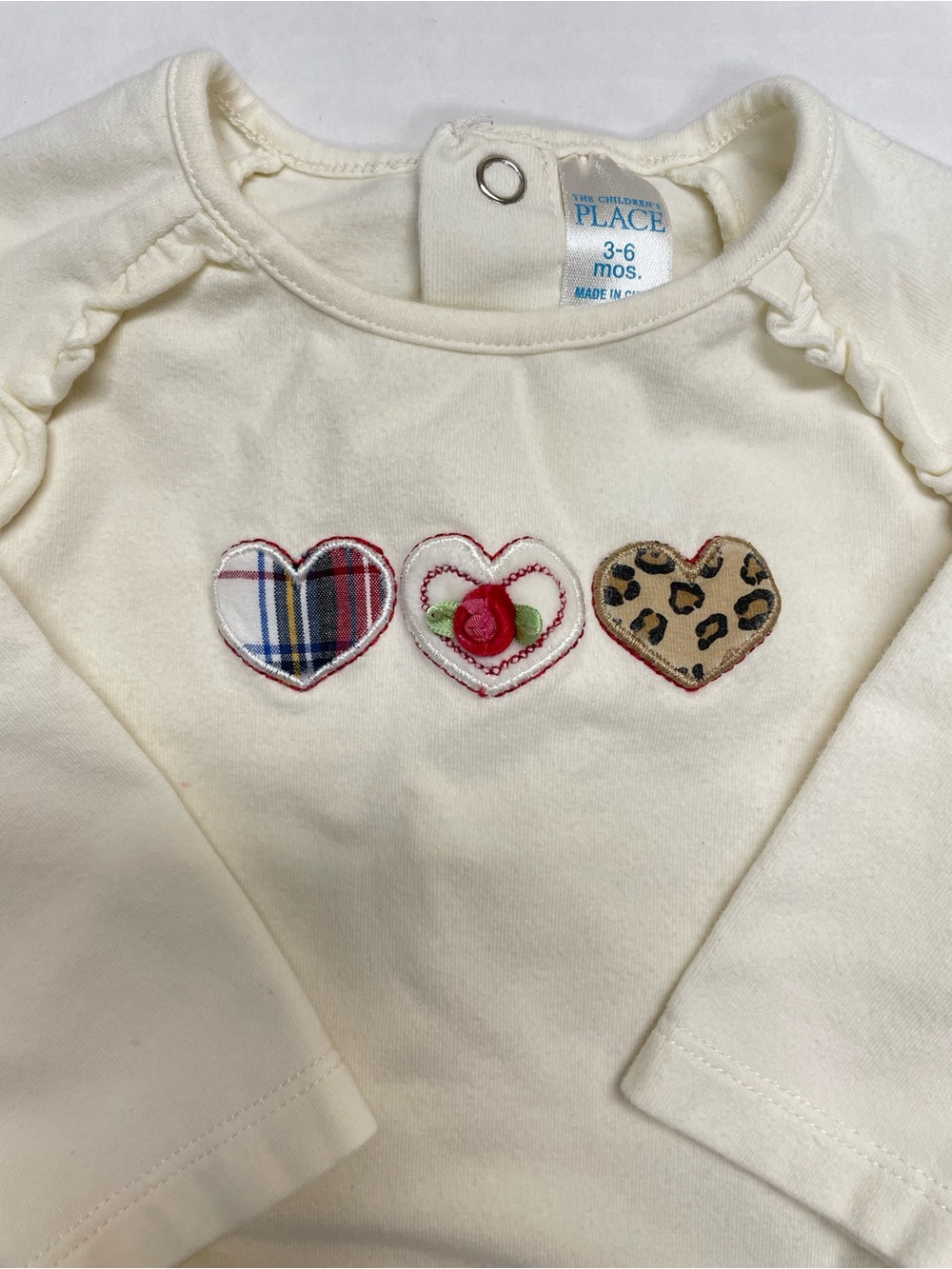 Cotton Blend 3-6 Months The Children’s Place Girls Bodysuit Heart Cottagecore